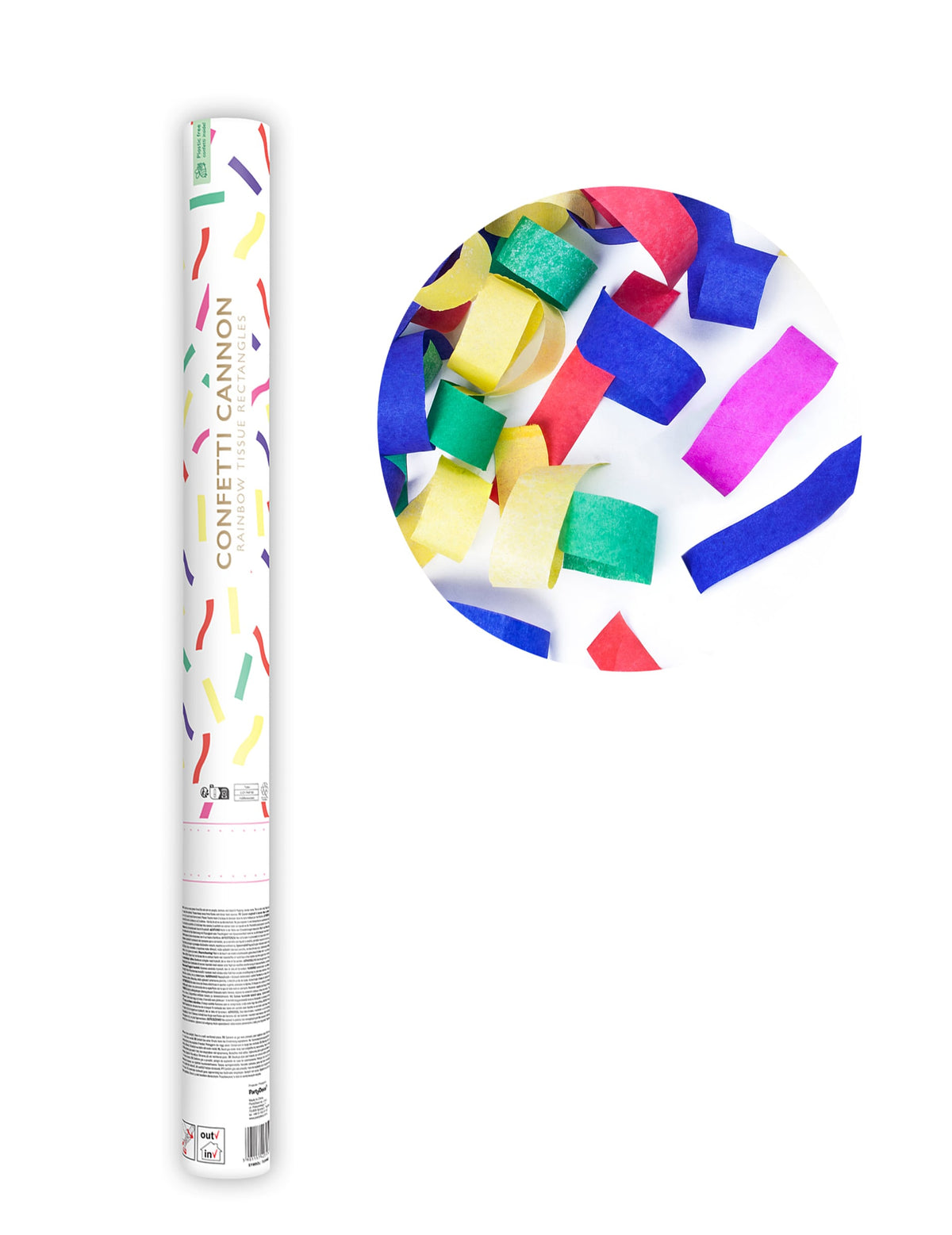 Canon à confettis en papier bandes multicolores