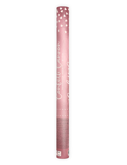 Vue d'ensemble du canon à confettis coeur rose gold