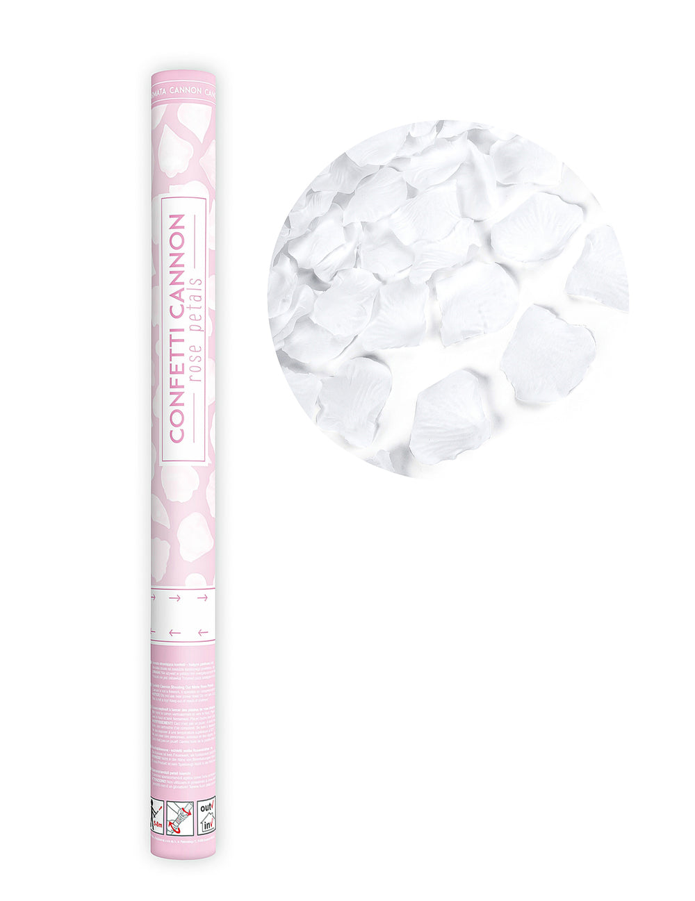 Canon à confettis pétales blanc 60 cm