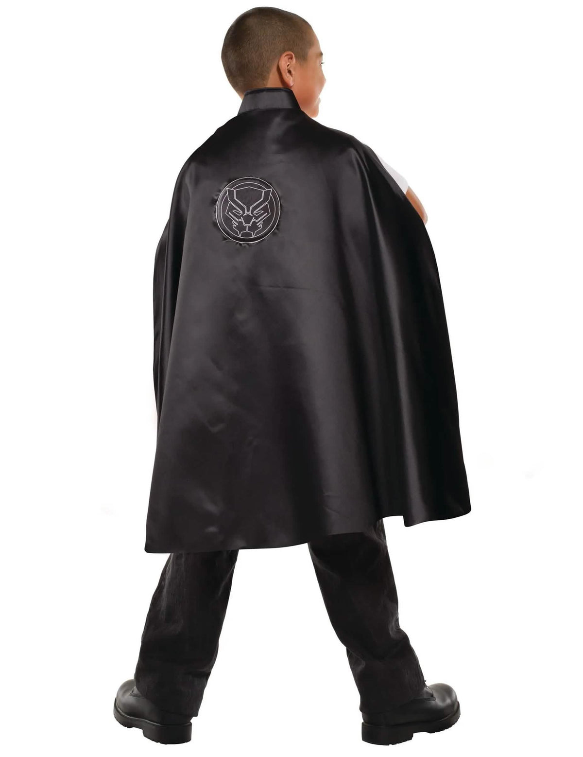 Plašt Black Panther za dijete crne boje s logom na leđima