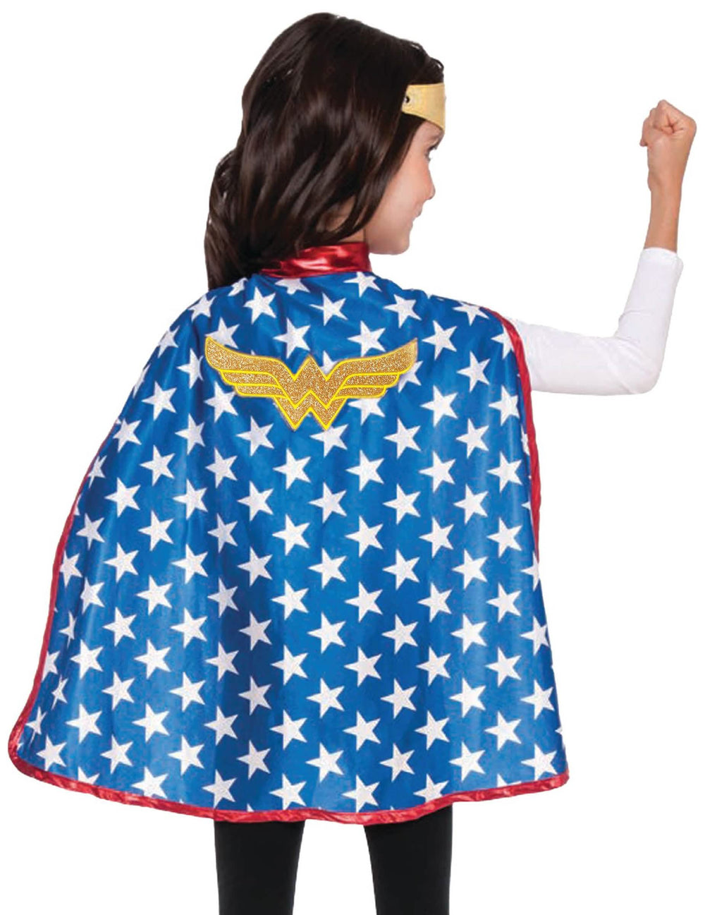 Plašt i tijara Wonder Woman Super Hero Girls za dijete plava sa bijelim zvjezdicama i zlatna logotipom