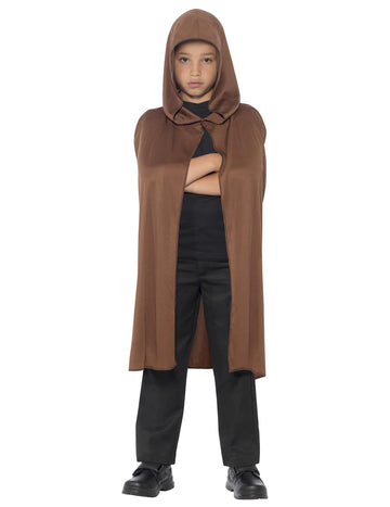 Dječji smeđi ogrtač s kapuljačom
