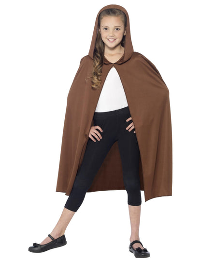 Dječji smeđi ogrtač s kapuljačom