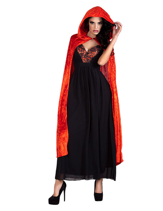 Cape rouge aspect velours 120 cm adulte Halloween