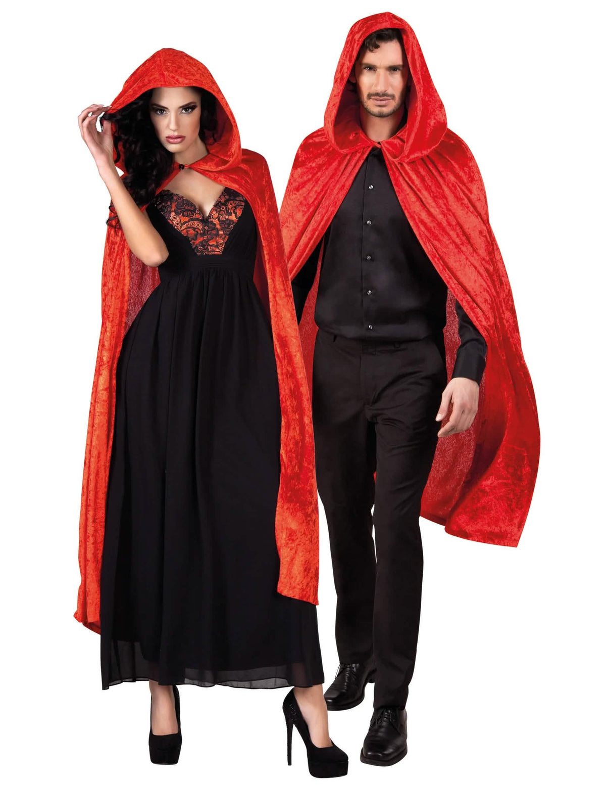 Crveni cape za halloween za odrasli s baršunastim izgledom