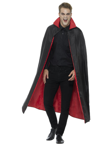 Reverzibilni vampirski saten rt 125 cm Halloween odrasla osoba