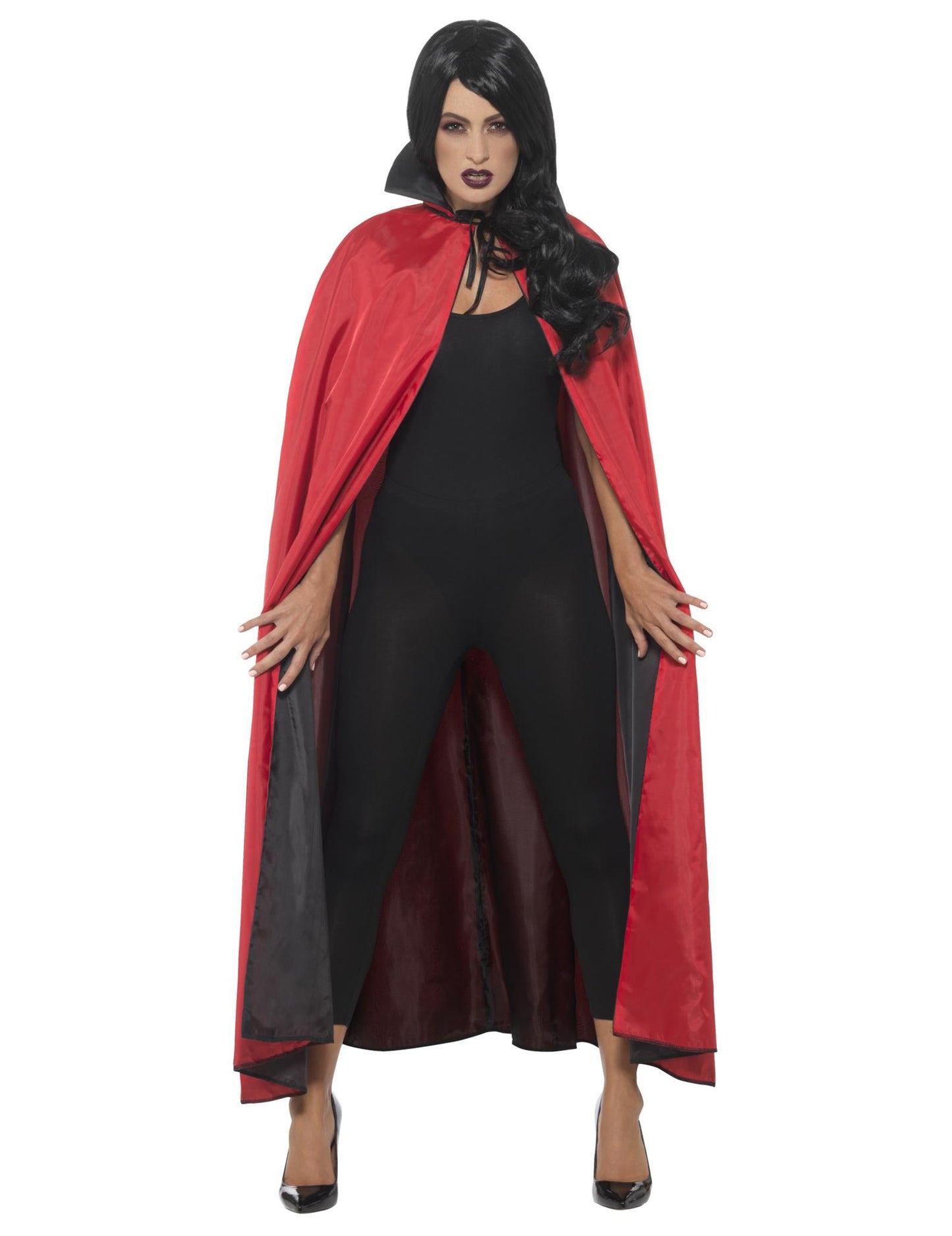 Reverzibilni vampirski saten rt 125 cm Halloween odrasla osoba