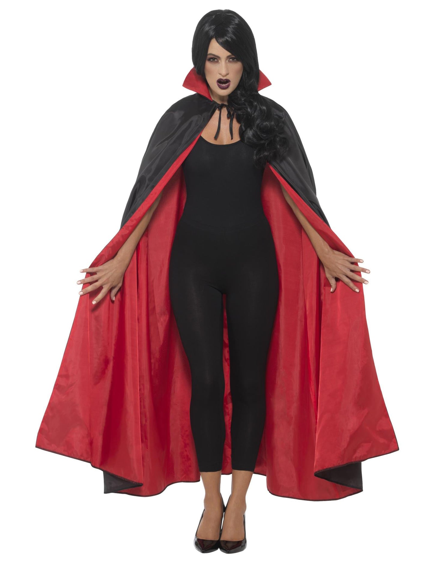 Reverzibilni vampirski saten rt 125 cm Halloween odrasla osoba