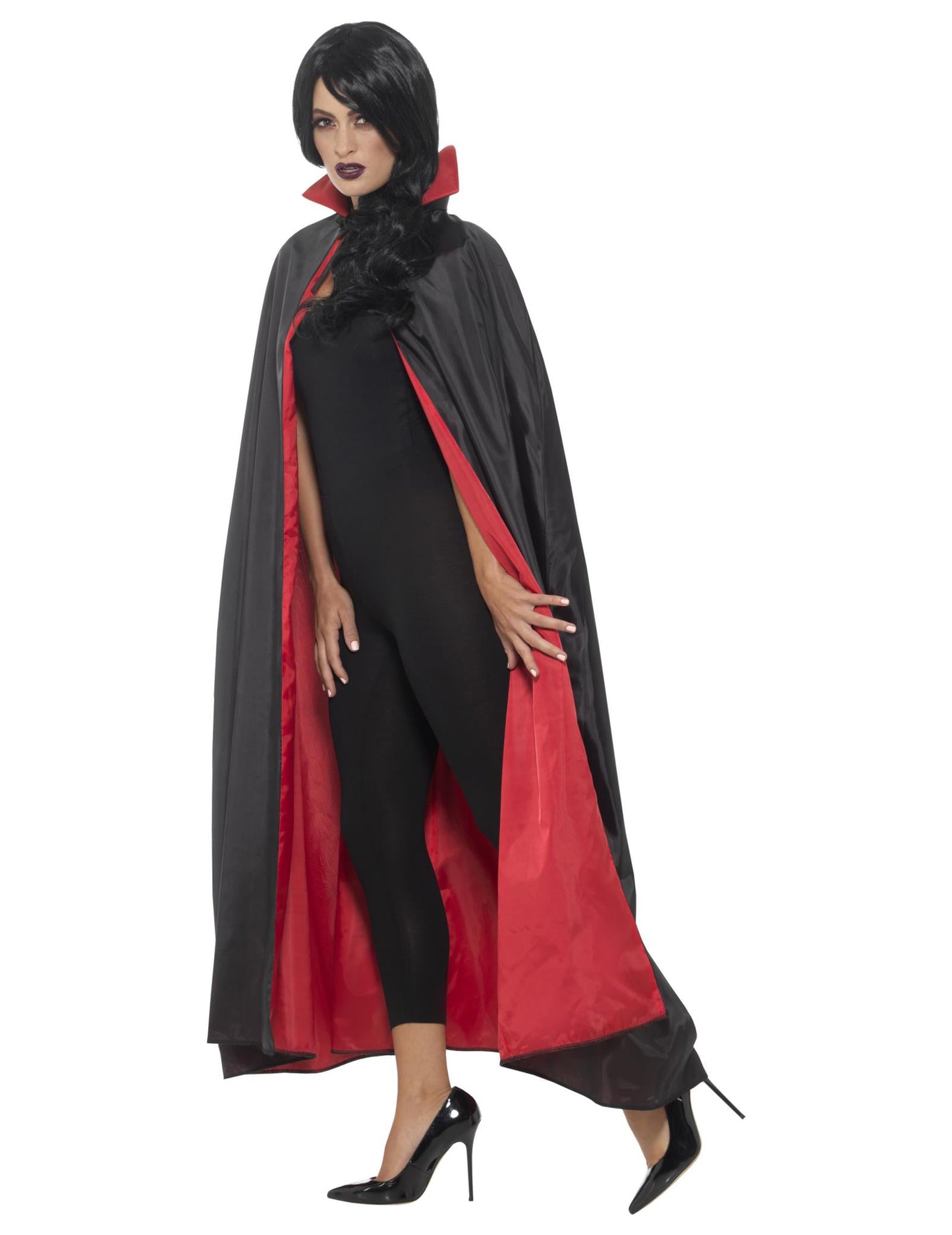 Reverzibilni vampirski saten rt 125 cm Halloween odrasla osoba