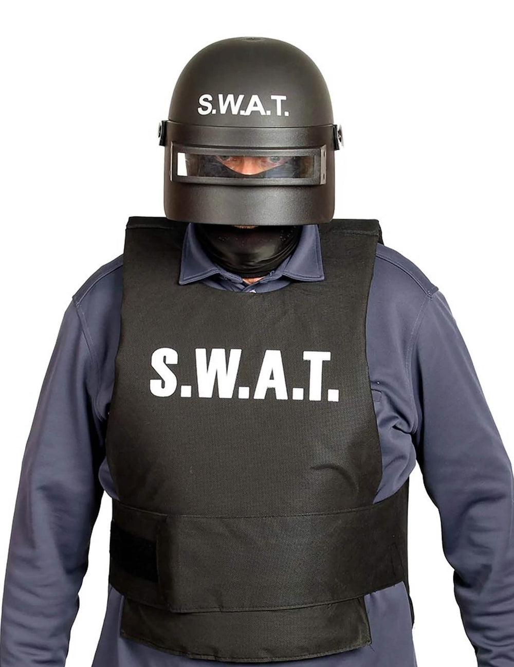 SWAT kaciga za suzbijanje nereda za odrasle crna s vizirom