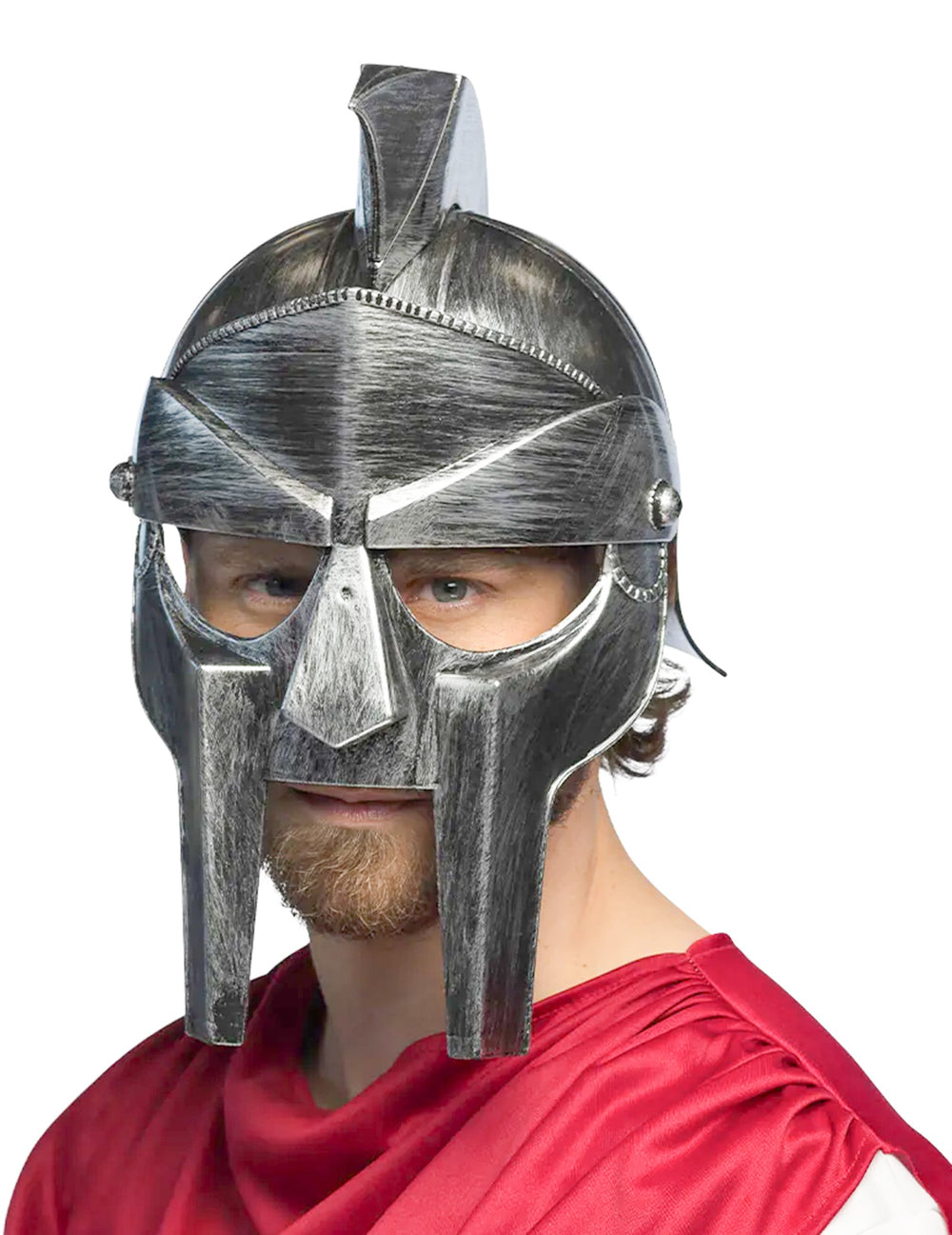 Casque armure gladiateur pour adulte argent vieilli