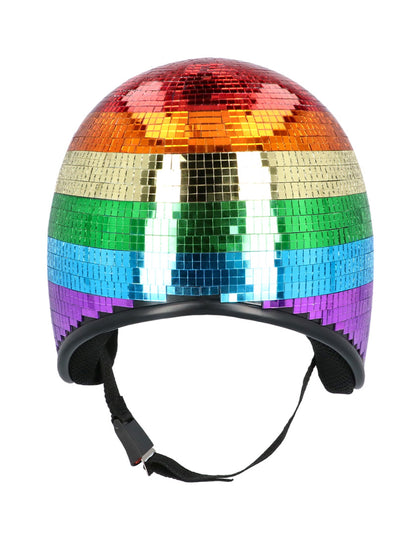 Šljokičasta disco kugla kaciga u duginim bojama za odrasle 