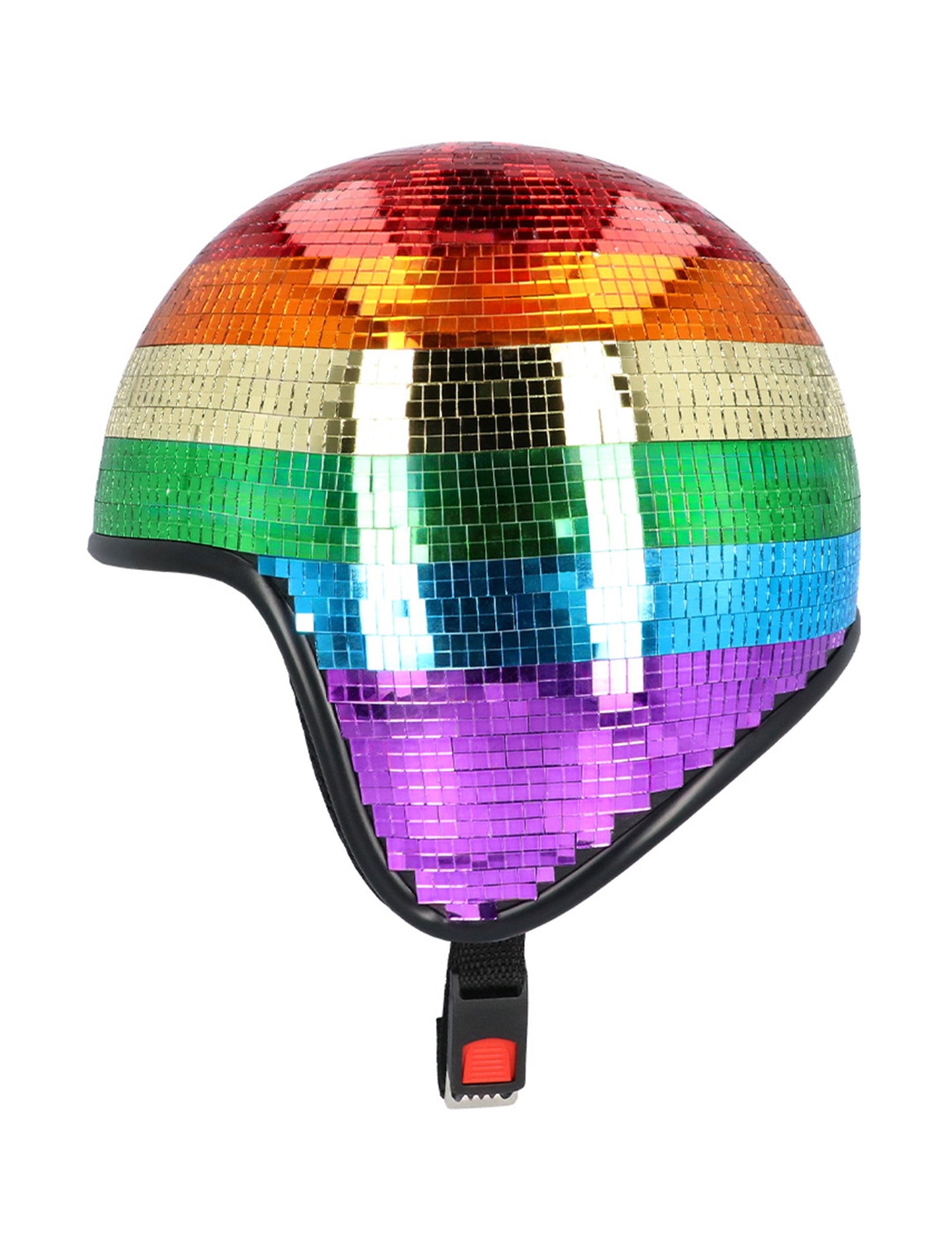 Šljokičasta disco kugla kaciga u duginim bojama za odrasle 