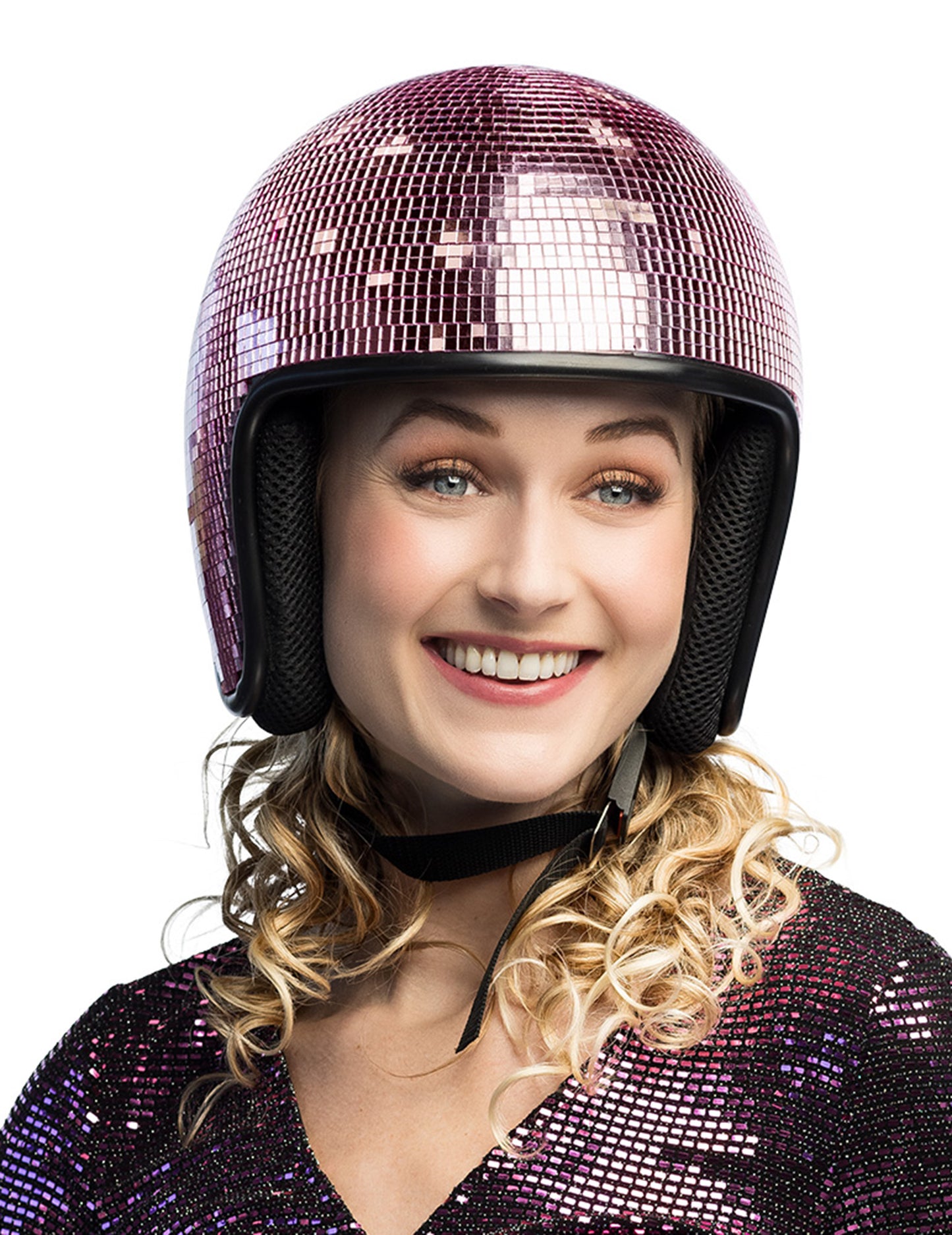 Kaciga za odrasle s ružičastom disco kuglom