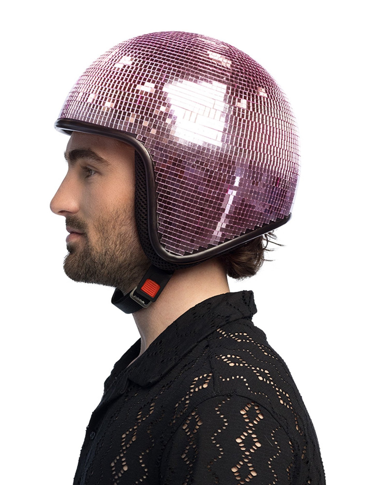 Kaciga za odrasle s ružičastom disco kuglom