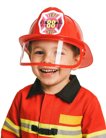 Crveni vatrogasac kaciga s dječjim vizirom