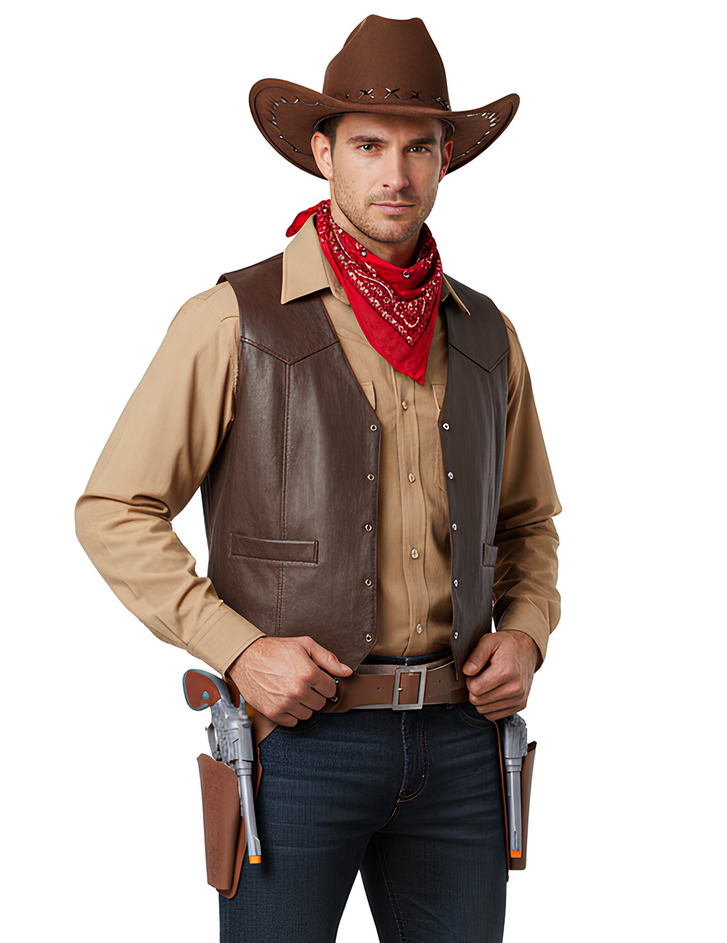 Kaubojski pojas s futrolom i 2 pištolja