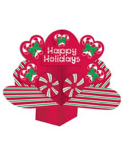Središnji ukras za stol božić Happy Holidays za crvenu i zelenu dekoraciju zabave s motivima šećerne palice