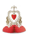 Centre de table vintage saint valentin pour décoration rouge avec cœurs et angelots