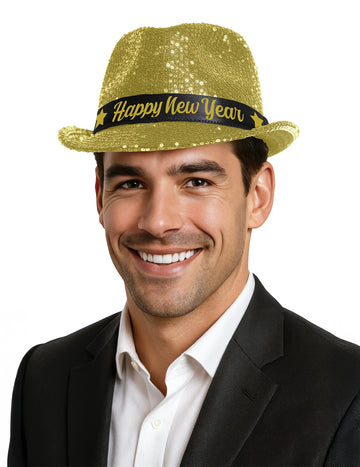 Zlatni šešir sa šljokicama za odrasle - Sretna Nova godina