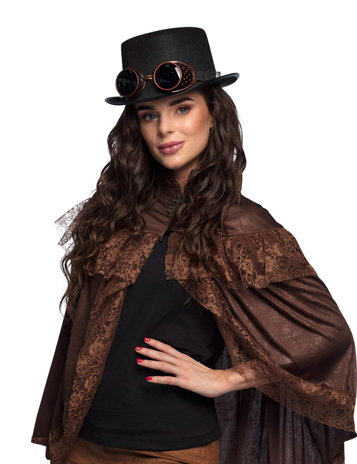 Prikaz šešira s naočale steampunk