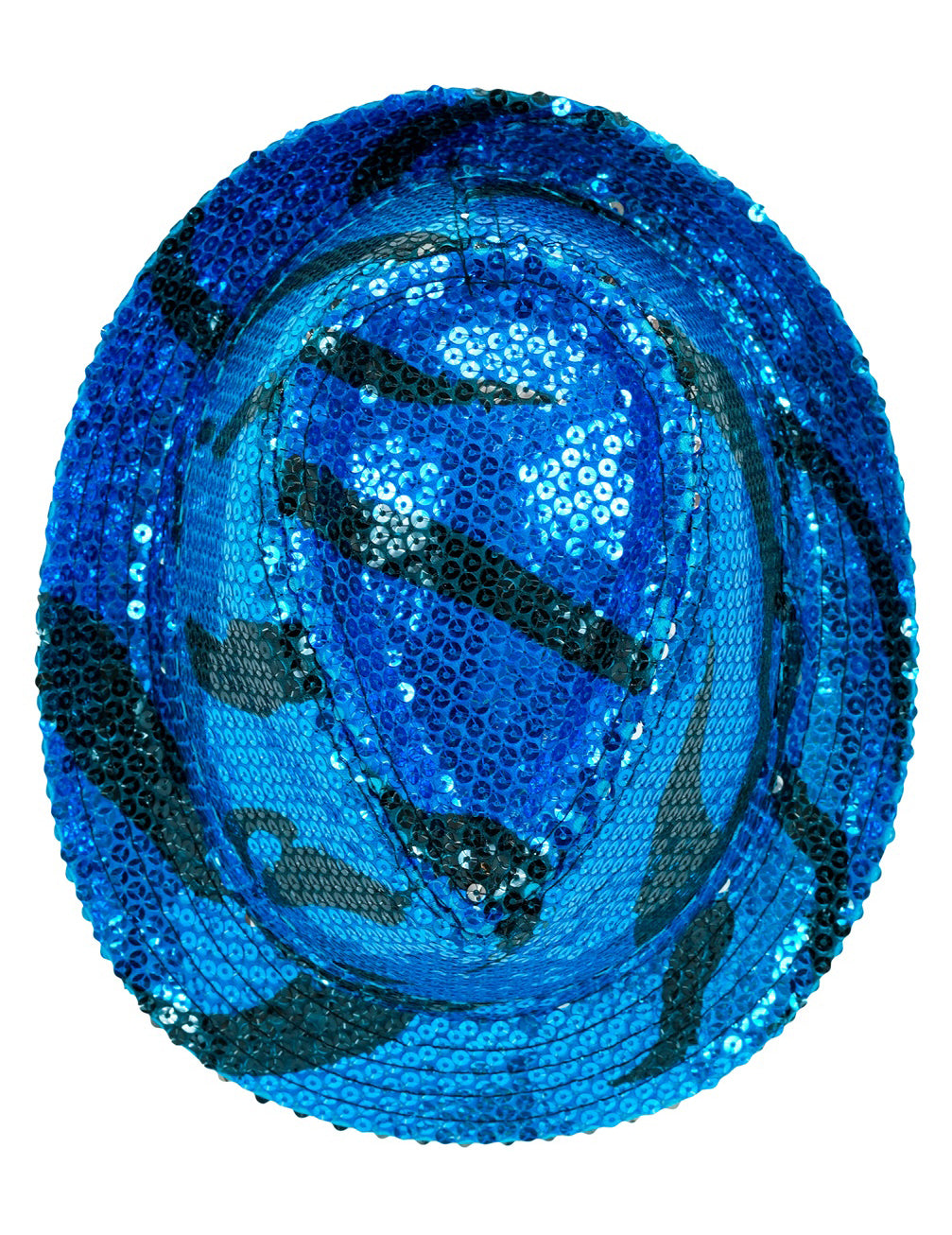 Odrasli plavi val šljokica borsalino šešir