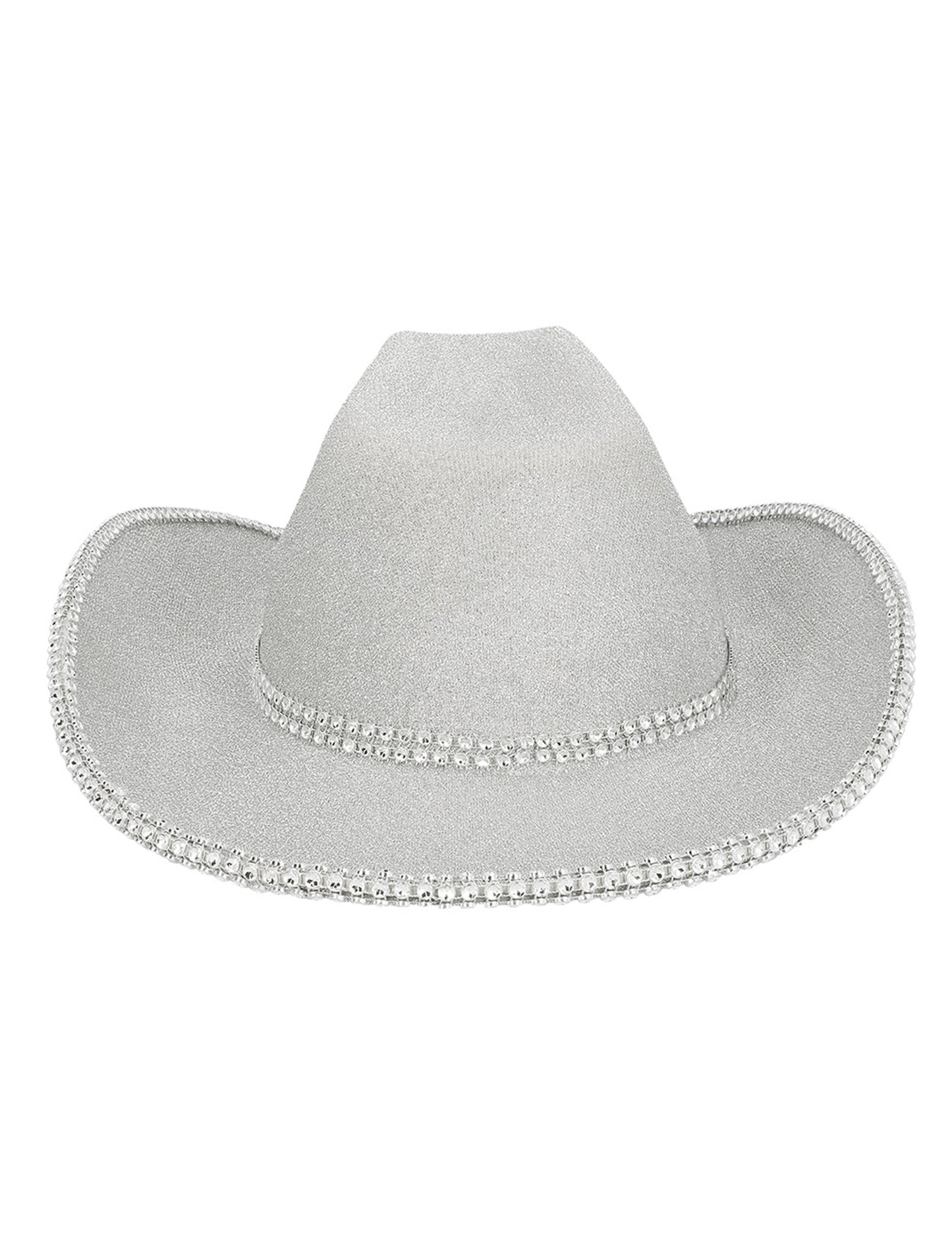 Srebrni kaubojski šešir sa šljokicama za odrasle