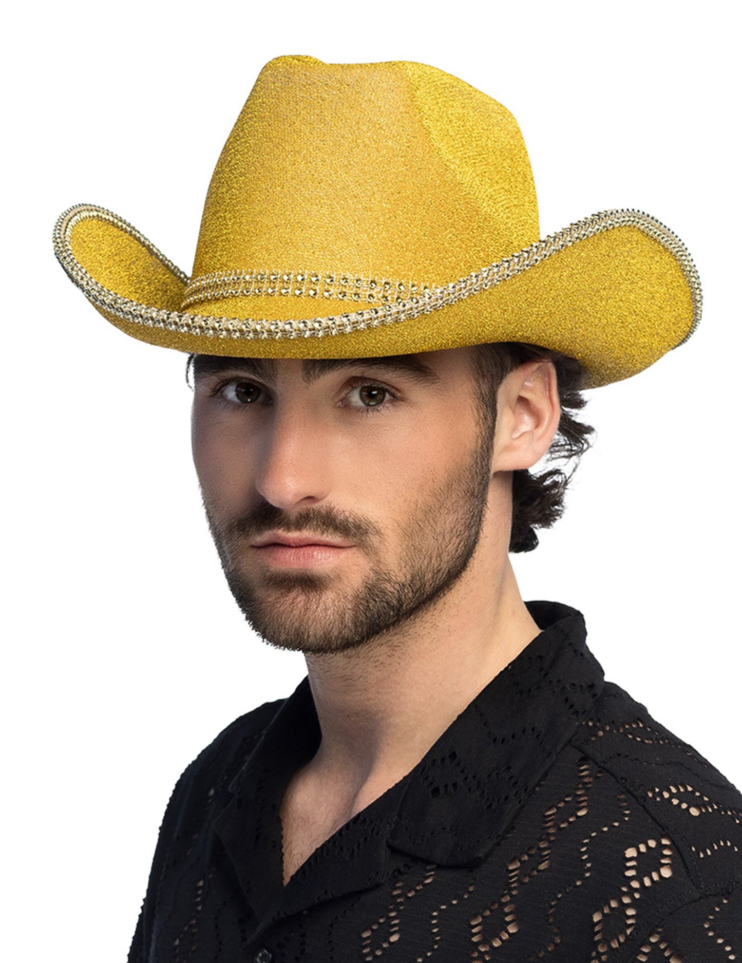 kaubojski šešir sa šljokicama za odrasle zlatne boje