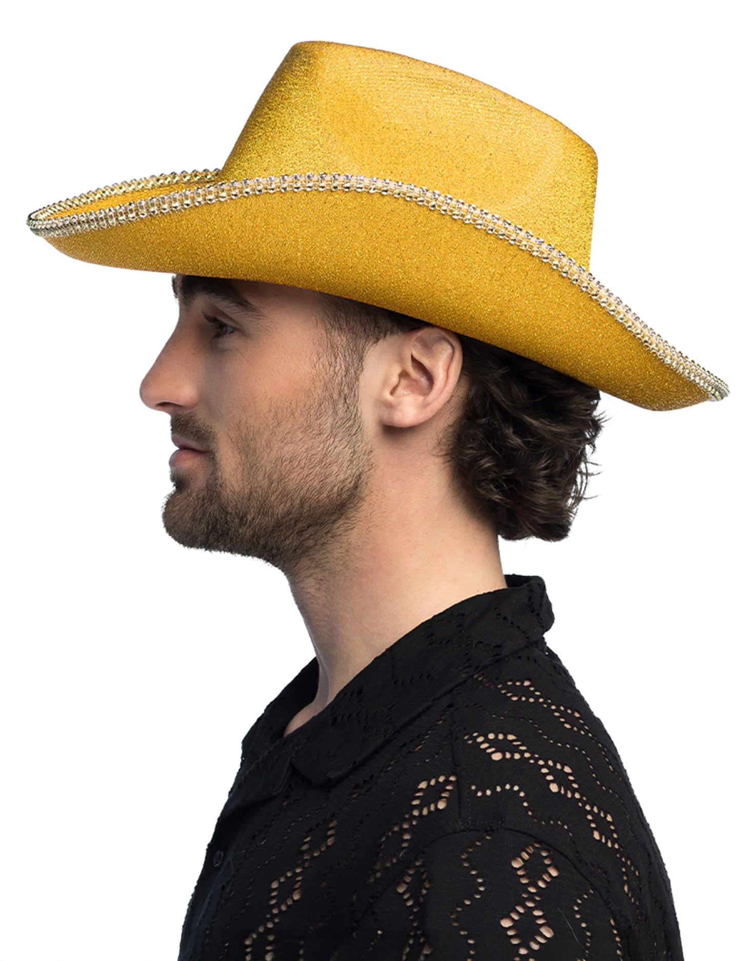 kaubojski šešir sa šljokicama za odrasle zlatne boje