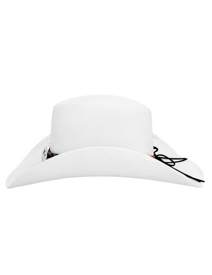 Bijeli kaubojski šešir za odrasle s glavom bizona