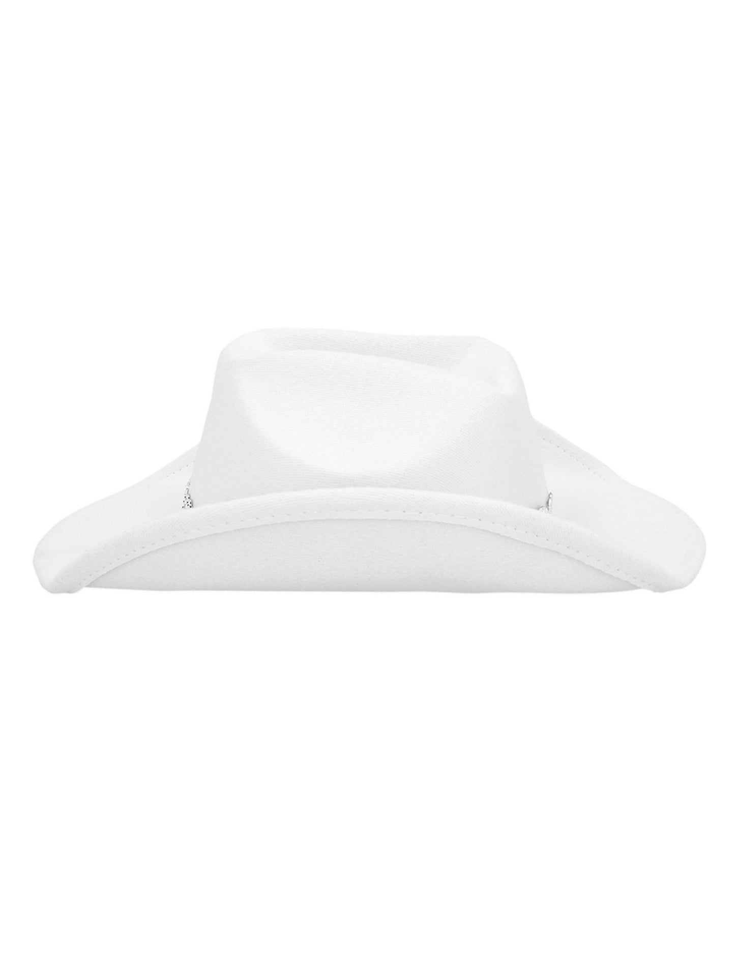 Bijeli kaubojski šešir s blistavim srcima za odrasle 