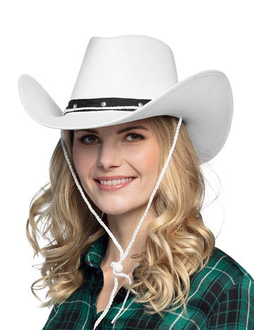 Bijeli i crni kaubojski šešir za odrasle