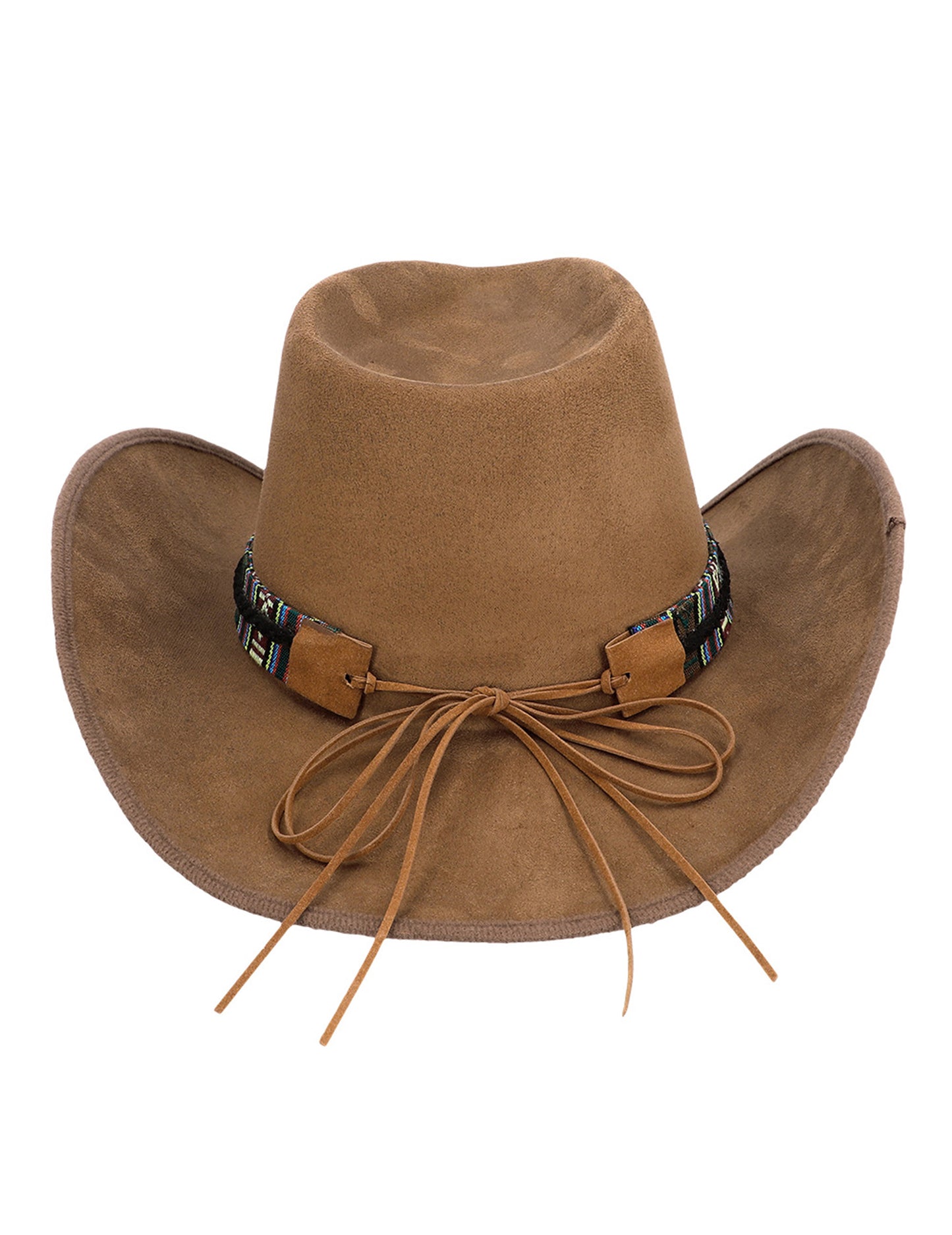 Smeđi kaubojski šešir s glavom odraslog bizona