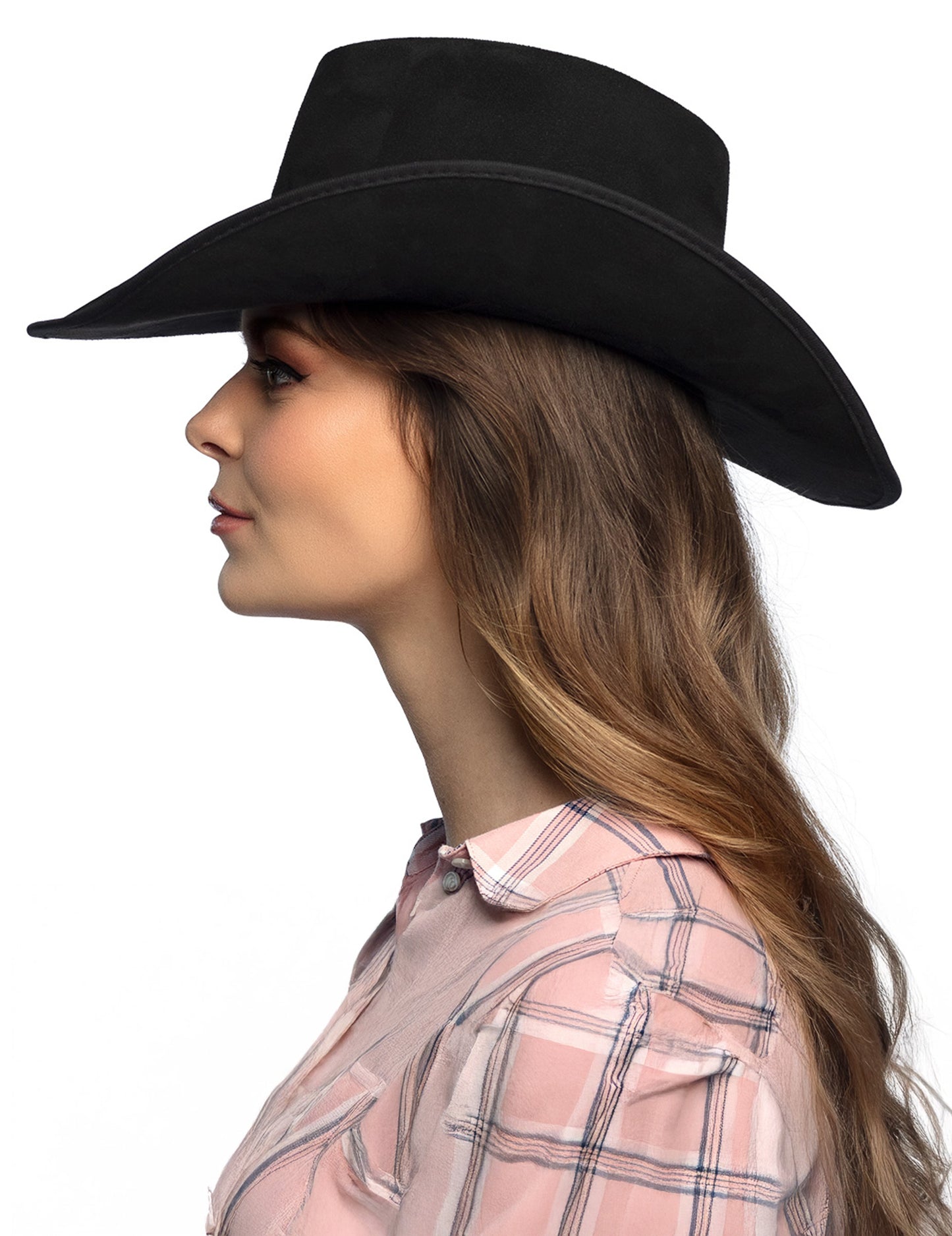 Crni kaubojski šešir za odrasle s glavom bizona