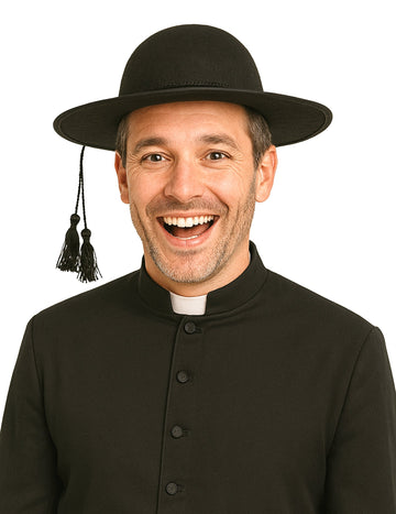 Crni šešir za odrasle s pomponima