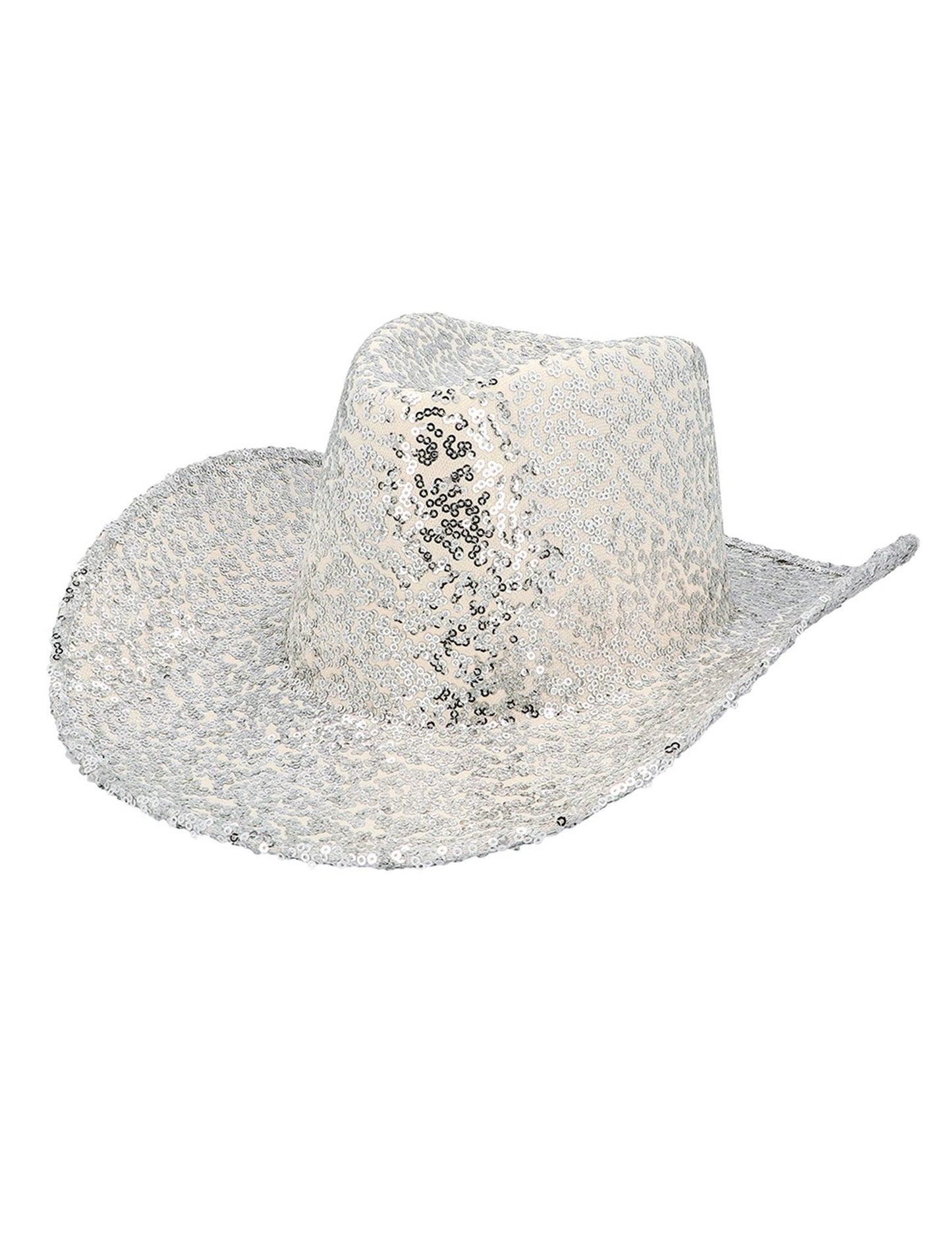 Srebrni kaubojski šešir sa šljokicama za odrasle