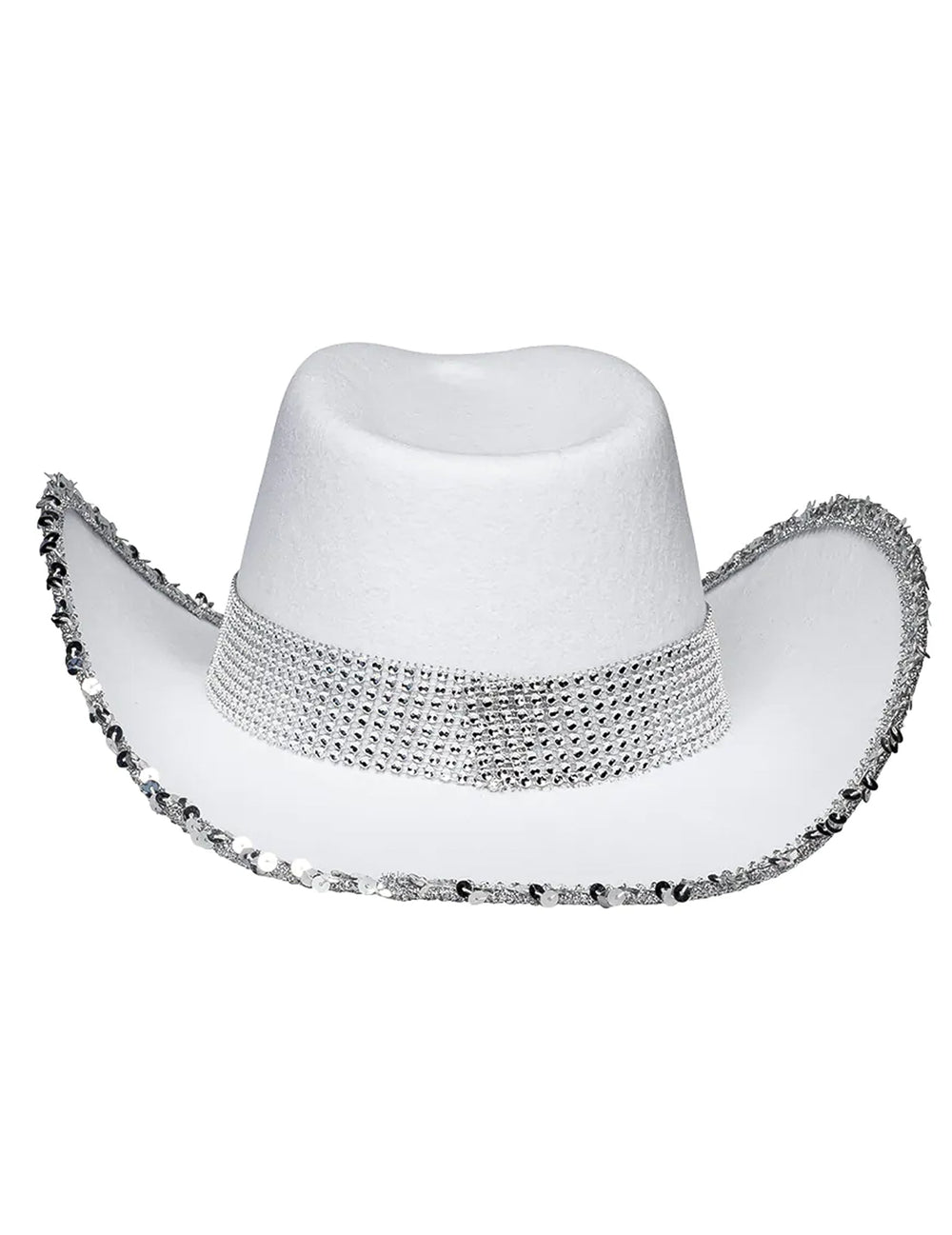 Vue de trois-quarts du chapeau de cowboy Bride à strass
