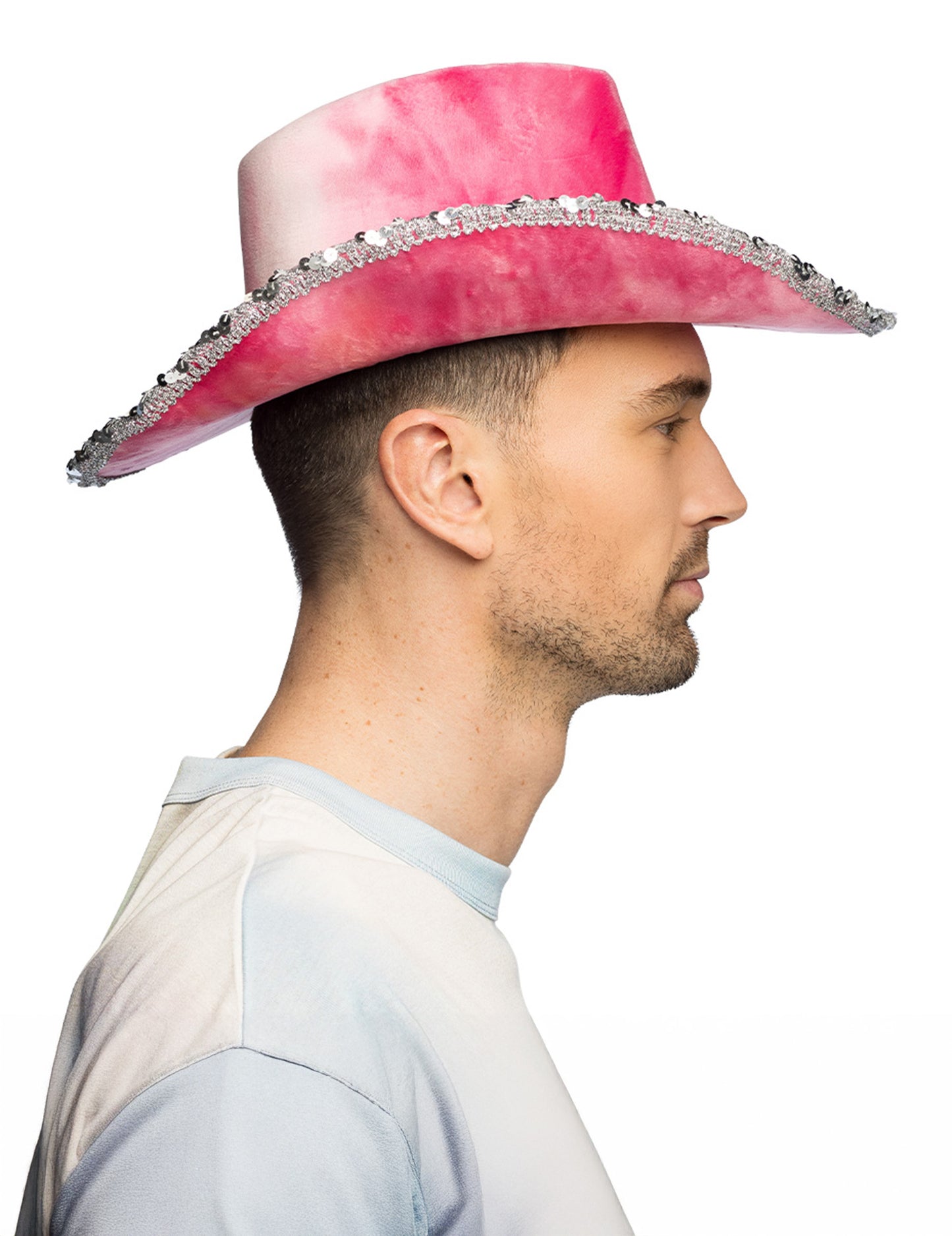 Ružičasti tie-dye kaubojski šešir za odrasle