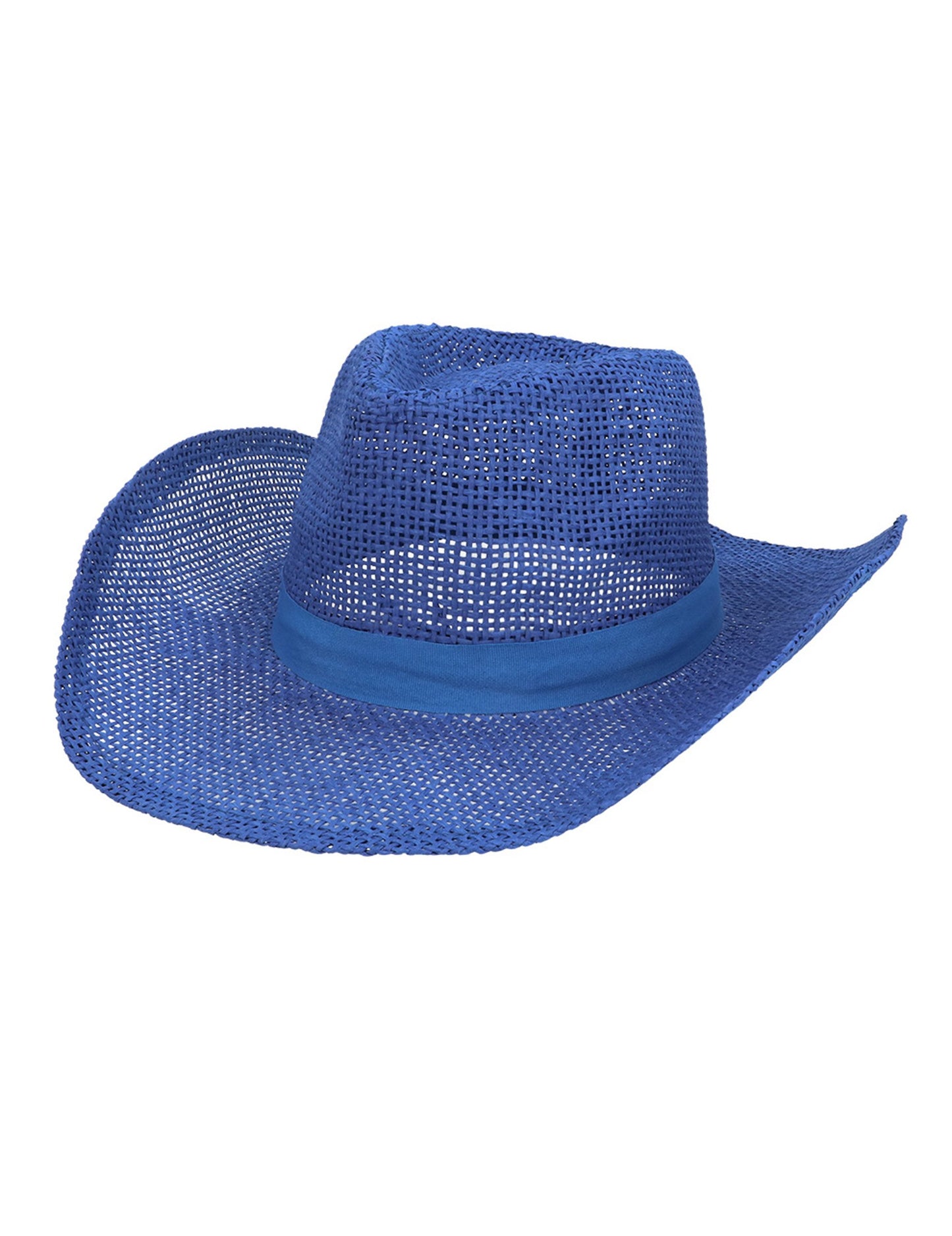 Plavi pleteni kaubojski šešir za odrasle