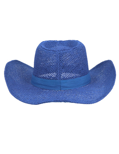 Plavi pleteni kaubojski šešir za odrasle