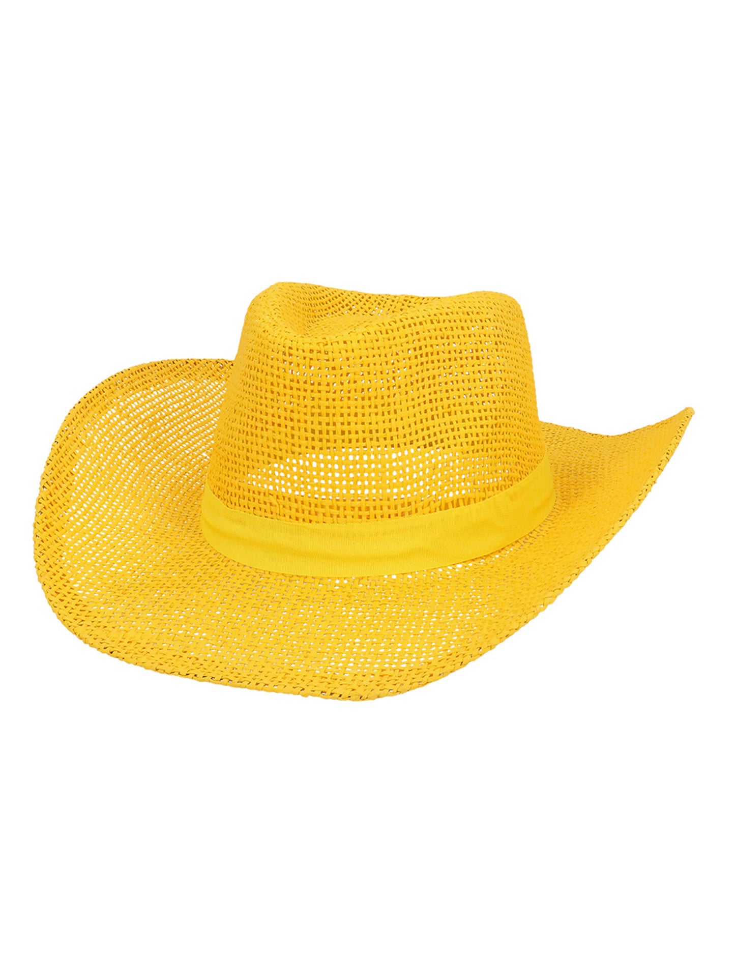Žuti pleteni kaubojski šešir za odrasle