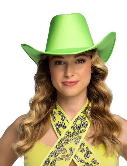 Fluorescentno zeleni kaubojski šešir za odrasle 