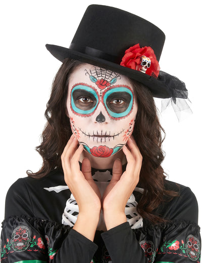 Crni u obliku šešira lubanja lubanja dia de los muertos odrasla osoba