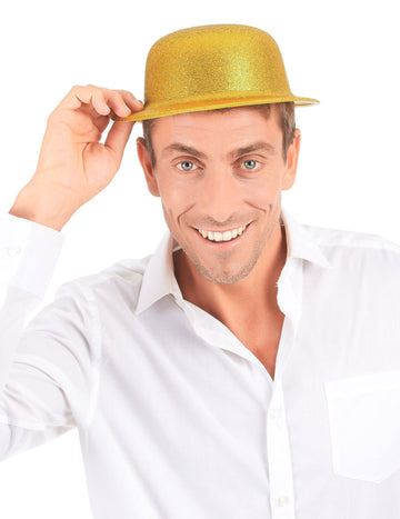 Zlatni sjajni plastični hat odrasli