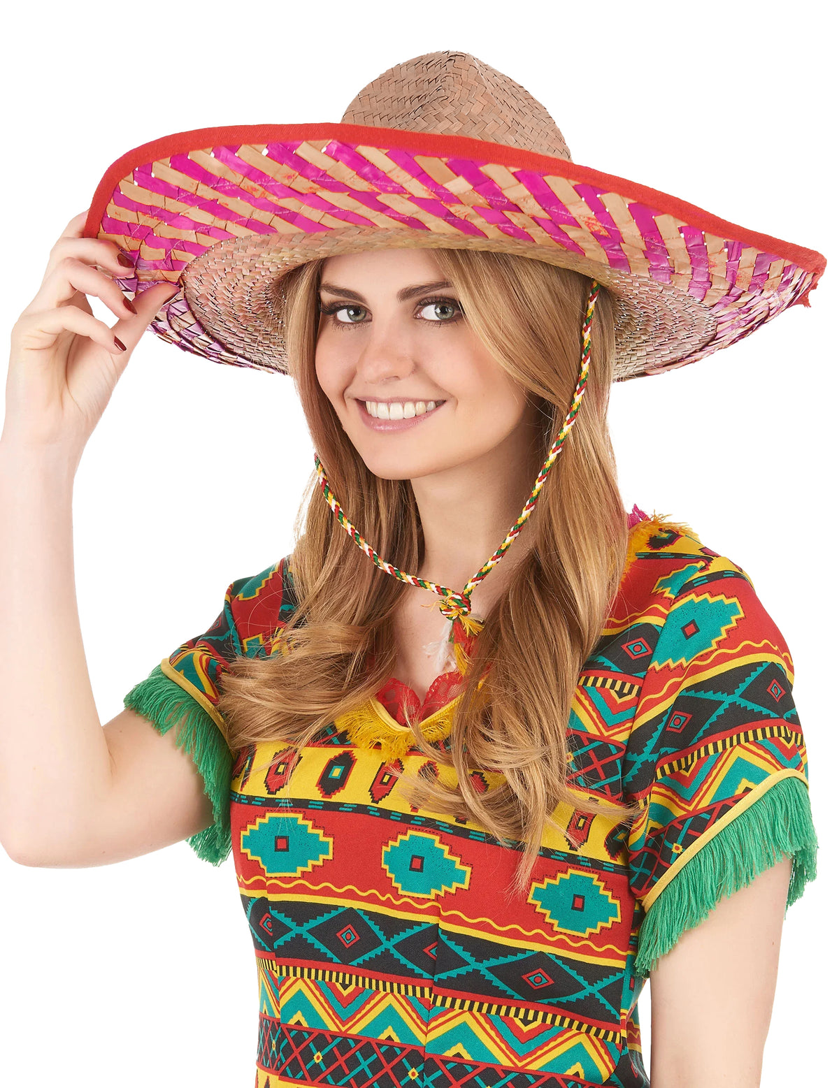 Vue de face porté du chapeau mexicain pour adulte
