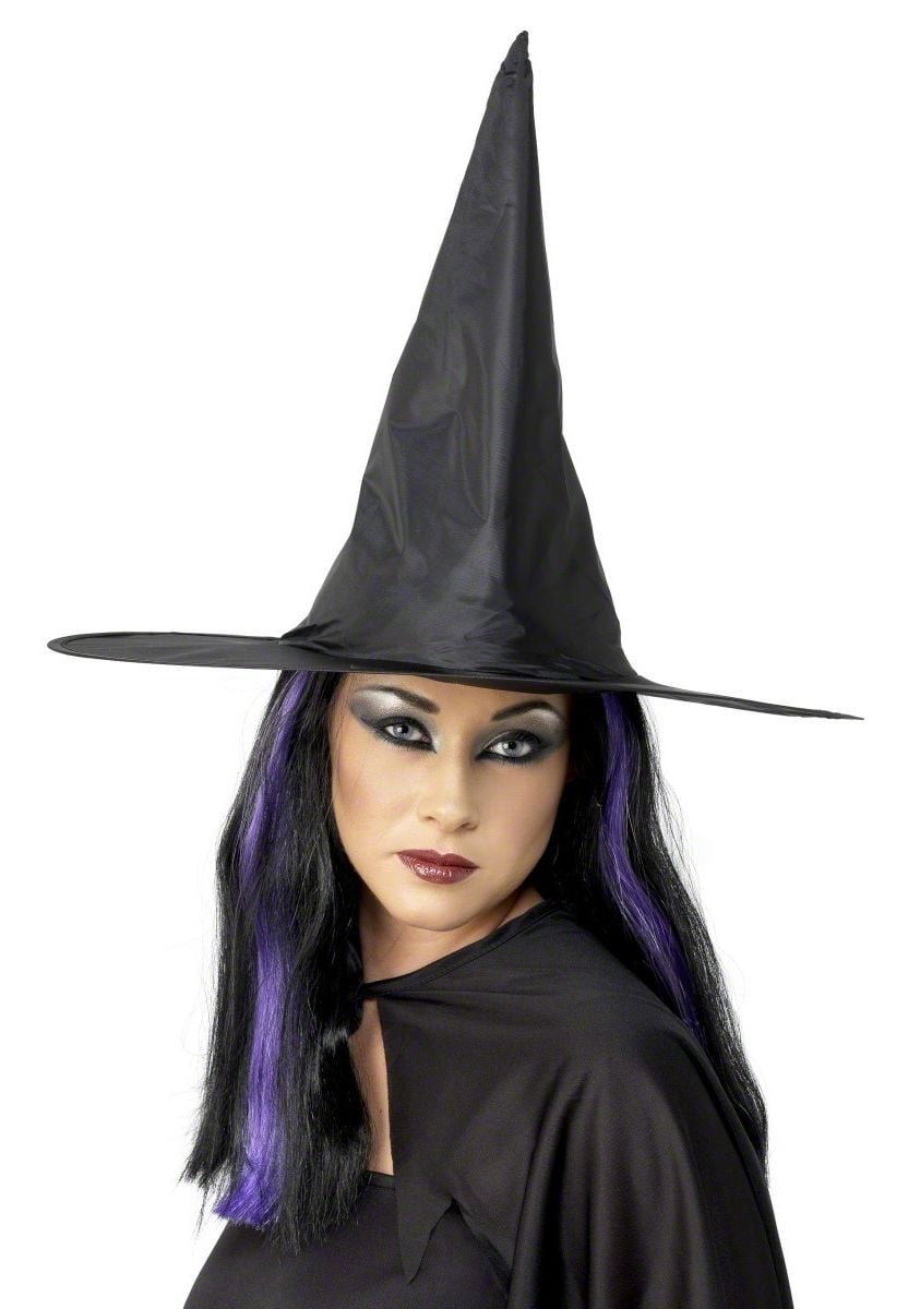 Chapeau de sorcière pour femme noir pointu