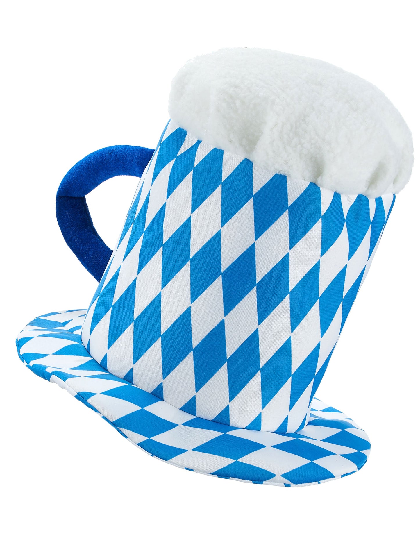 Chapeau pinte de bière en bleu et blanc adulte