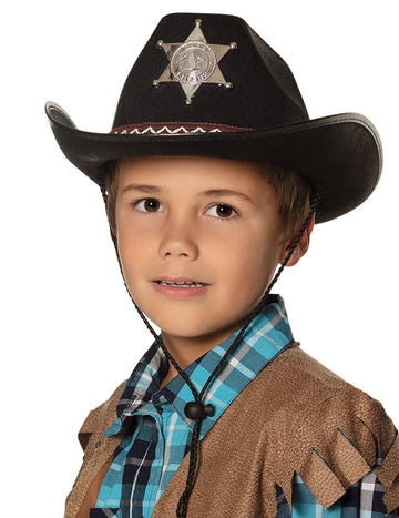 Dječakov crni šerif šešir