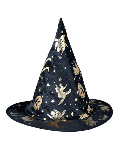 Crno-zlatni vještičji šešir za djecu