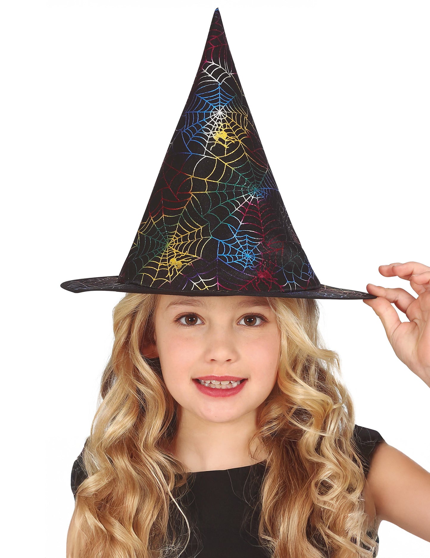 dječji šareni šešir vještice s paukovom mrežom